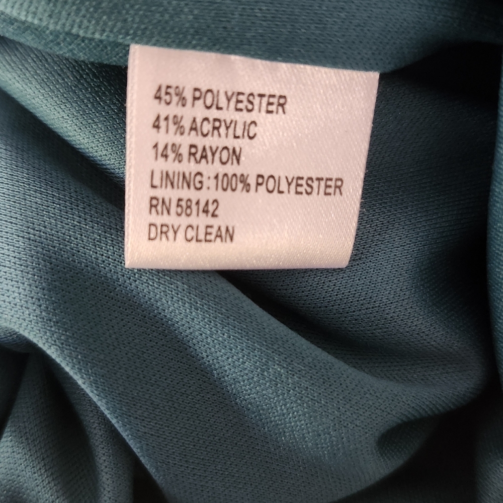 Maggy London Teal Grey Sleeveless Cowl Neck Midi Faux Wrap Dress Size 12 NWT - Picture 5 of 7